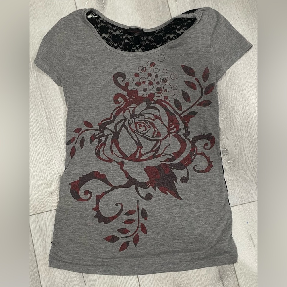 90s rose design shirt